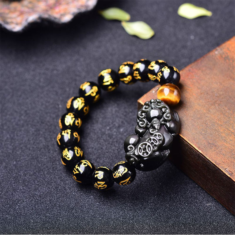 Fengshui Pixiu Obsidian Wealth Bracelet