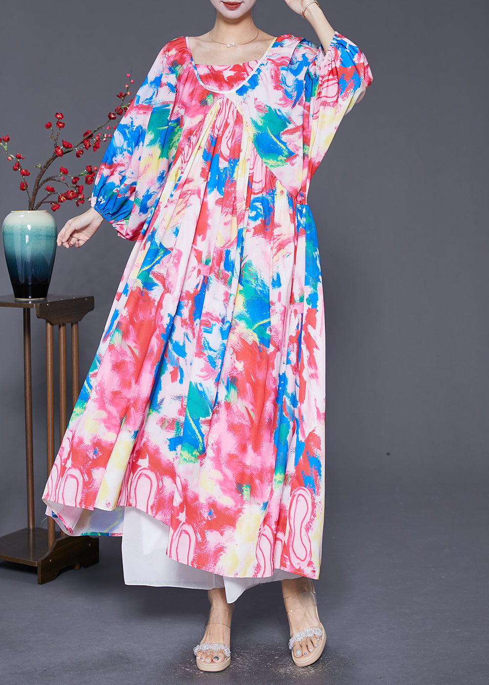 Oversized Tie Dye Exra Large Hem Cotton Beach Dresses Fall
