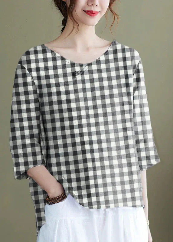 Diy Pink Crane Embroidered Side Open Half Sleeve Top