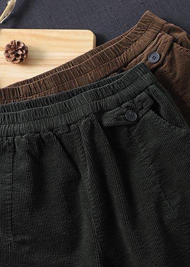 Spring Trousers Chocolate Sewing Elastic Waist Patchwork Pant