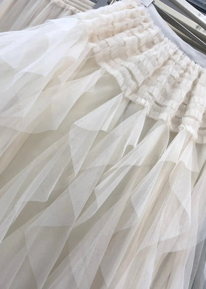 Purple Asymmetrical Patchwork Elastic Waist Tulle a Line Skirt Summer