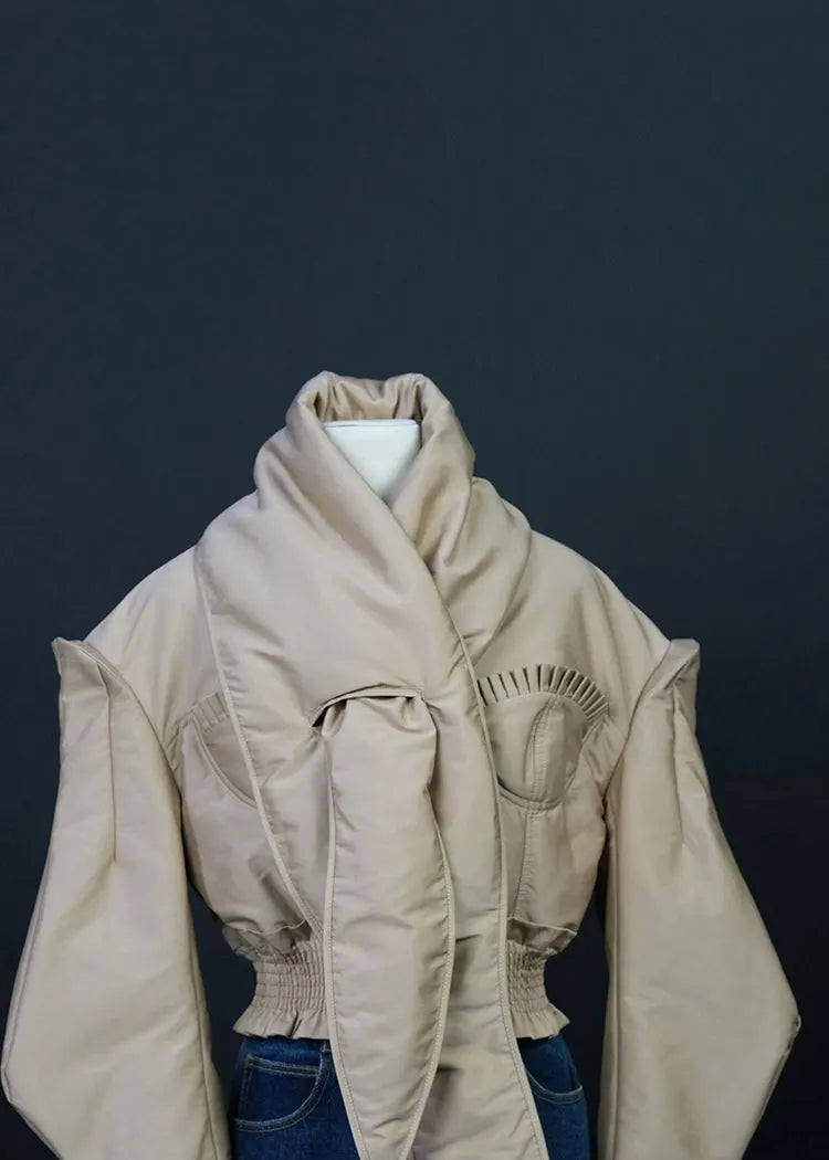 Khaki Bow Original Design Duck Down Down Coats Winter