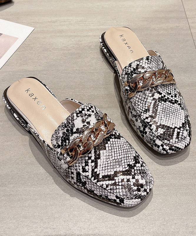 Green Serpentine Splicing Chain Slide Sandals