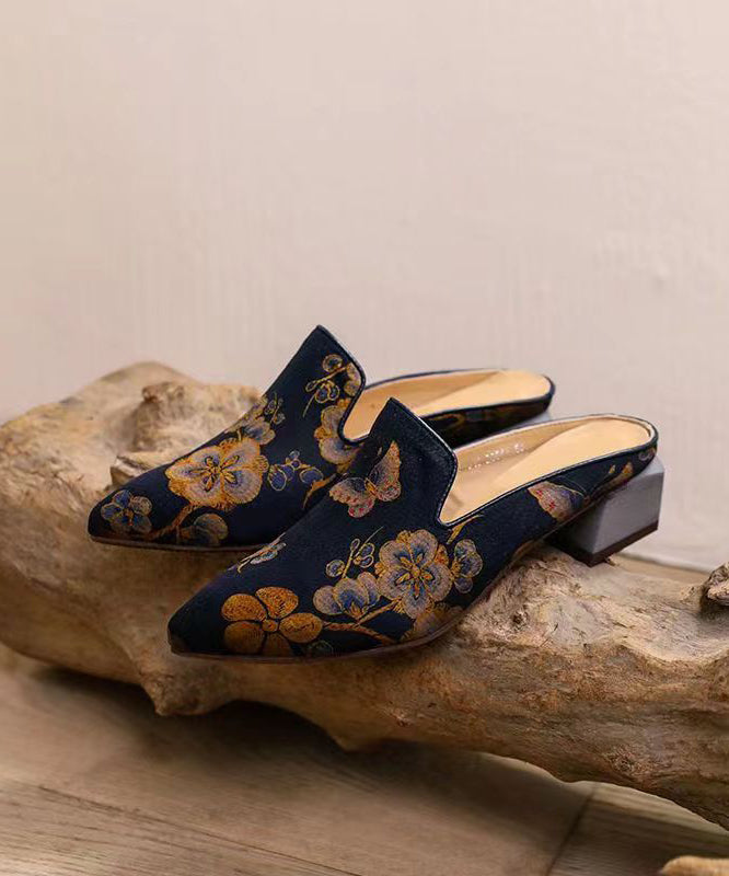 Chunky Yellow Sheepskin Pointed Toe Slide Sandals