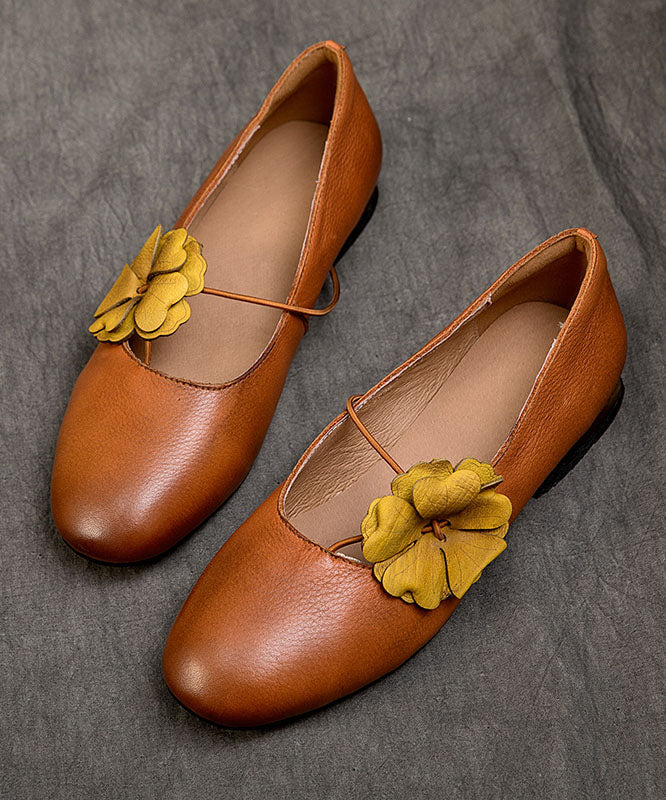 Handmade Coffee Cowhide Leather Penny Loafers Splicing