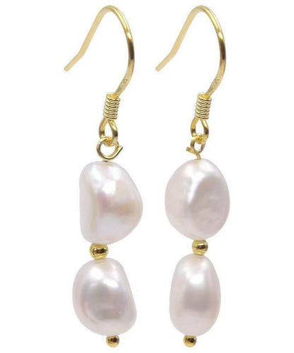 Vogue Gold Copper Overgild Pearl Drop Earrings