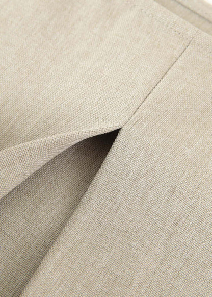 Grey O-neck Wrinkled Linen Tops Sleeveless