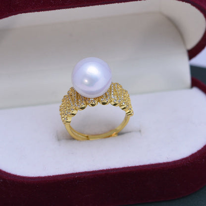 11-12mm Freshwater Pearl S925 Silver Ring (4 Color Available)