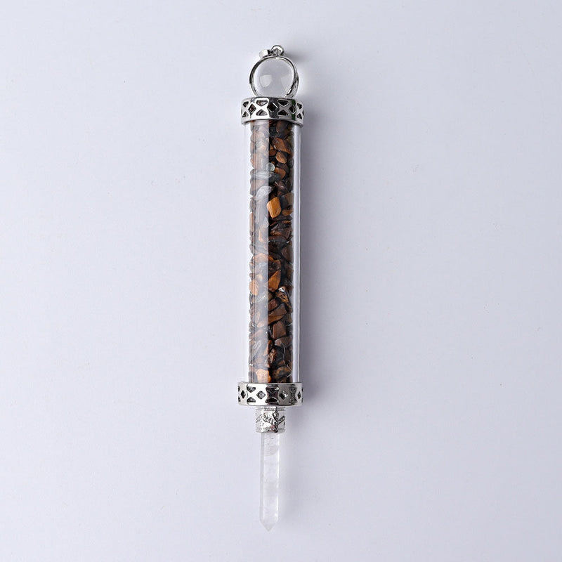 5 Inch Crystal Pendant Filled With Healing Chips