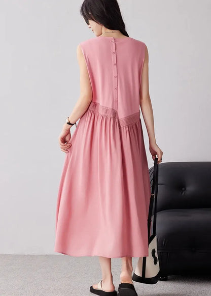 Pink Oversized Exra Large Hem Cotton Maxi Dresses Summer
