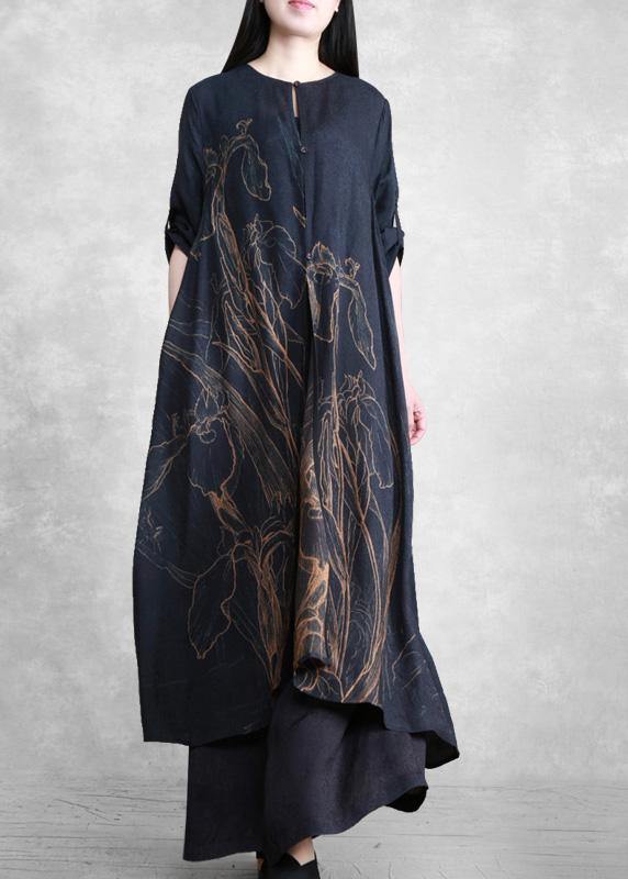 Retro Long Suit Silk Two Piece Set