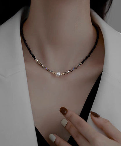Black Pearl Crystal Necklace