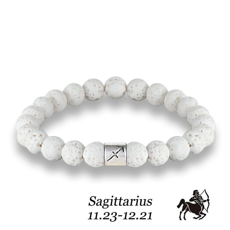 Handmade Lava Stone Zodiac Bracelet