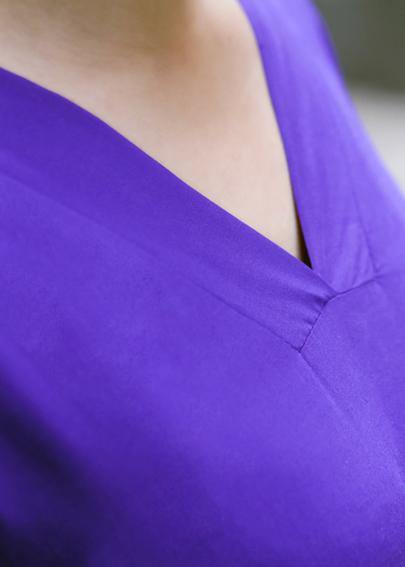 Modern Purple Clothes V Neck Baggy Dresses