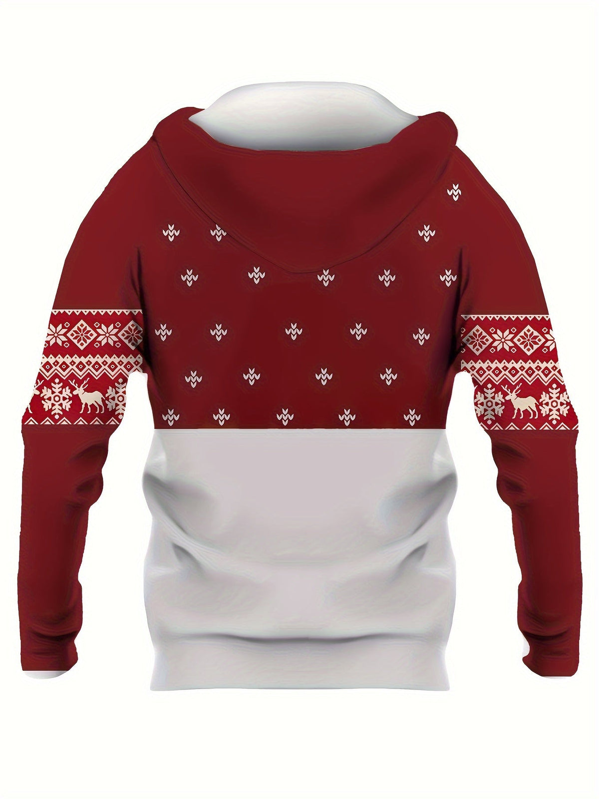 Hoodie with Christmas Print Polyester Merry Christmas Reindeer Design