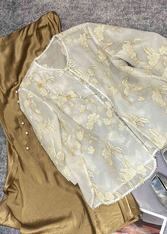 Chinese Style Embroideried Tops and Skirts Two Pieces Set Summer