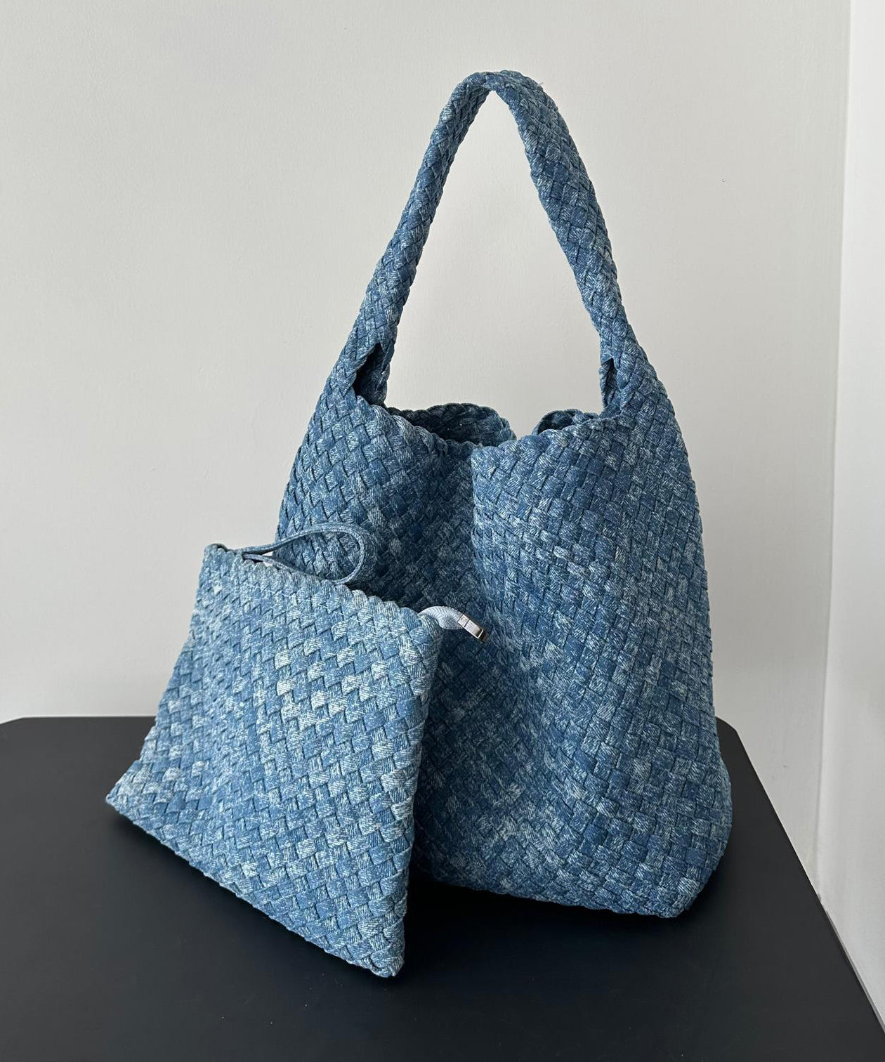 Original Design Blue Denim Large Capacity Shoulder Bag