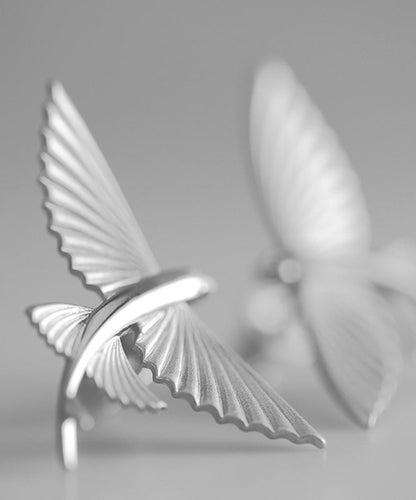 Diy Silk Sterling Silver Little Flying Fish Stud Earrings