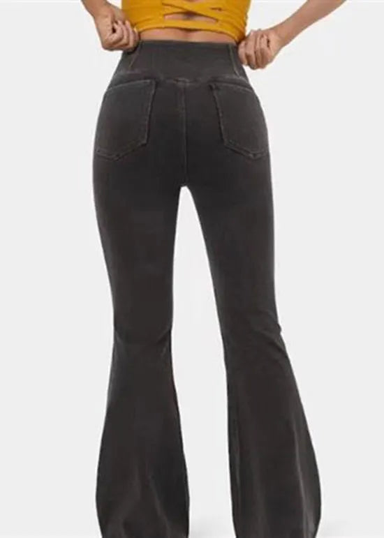 Navy Versatile Denim Flare Bottoms Spring