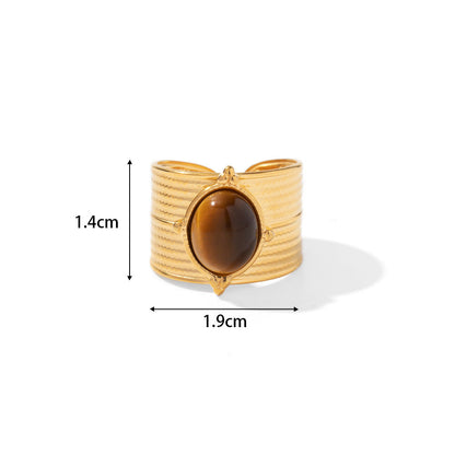 Inlaid Malachite Stainless Steel Ring
