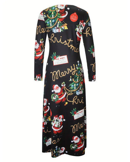 Slim Christmas Printed Long Sleeve