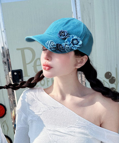 Stylish Blue Decorated Denim Baseball Cap Hat