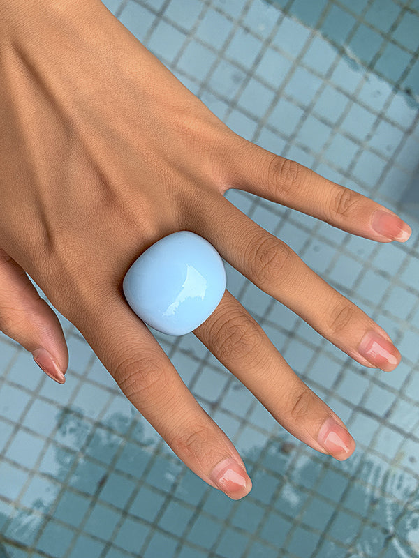 Original Color Geometric Resin Rings Accessories
