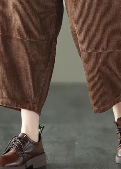 Organic Chocolate High Waist Wide Leg Fall Pants Corduroy