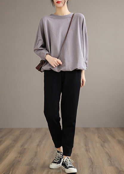 French Dark Gray Wild Pants Spring Elastic Waist Ideas Wide Leg Pants