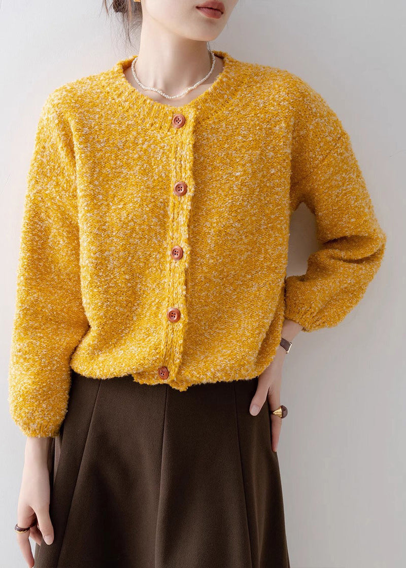 Orange Oversized Warm Knit Cardigan Winter