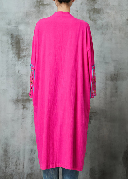 Rose Print Linen Loose Cardigan Spring