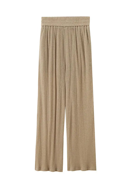 Coffee Tie Waist Side Knit Two Pieces Set Summer