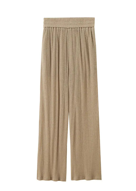 Coffee Tie Waist Side Knit Two Pieces Set Summer