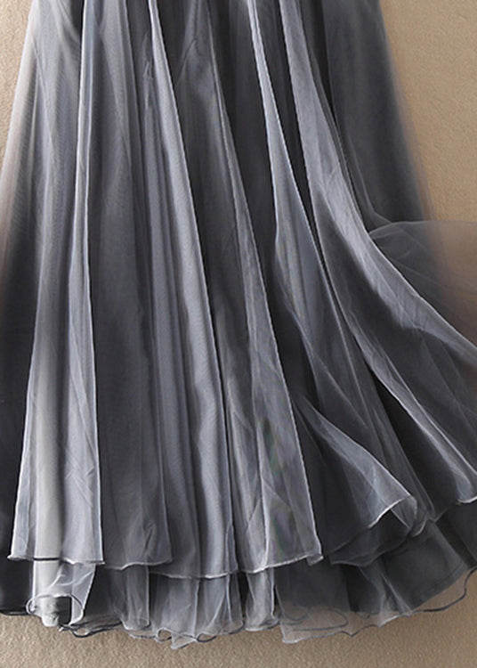 Natural Print2 High Waist Patchwork Tulle Skirts Spring