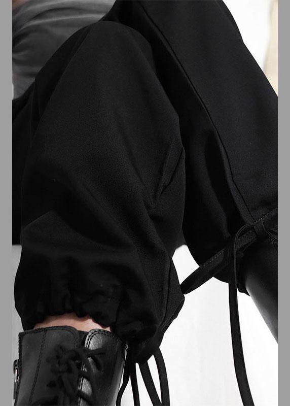 Black High Waist Cinchedcargo Pants