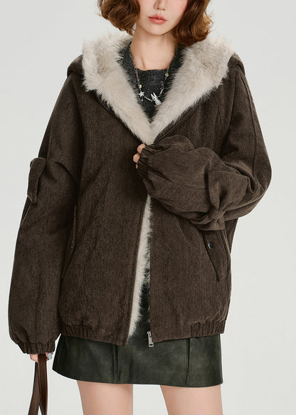 Zip Up Thick Warm Fleece Hoodie Coat Winter