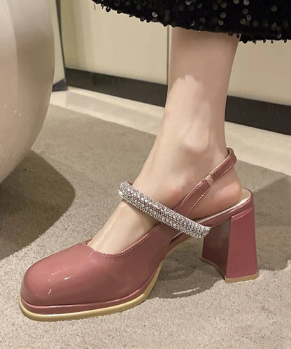 Art Rose Genuine Leather Cross Strap High Heel Sandals