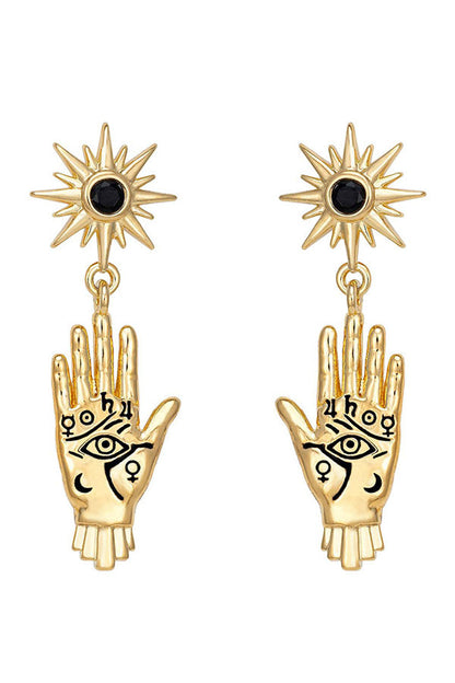 Personalized Palm Totem Necklace and Earrings