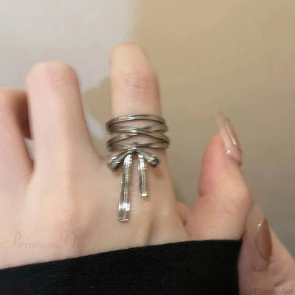 Bow Ribbon Gothic Adjustable Ring