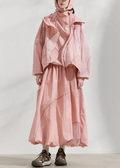 Summer Green Loose Sunscreen Coat and Skirt Two Pieces Set
