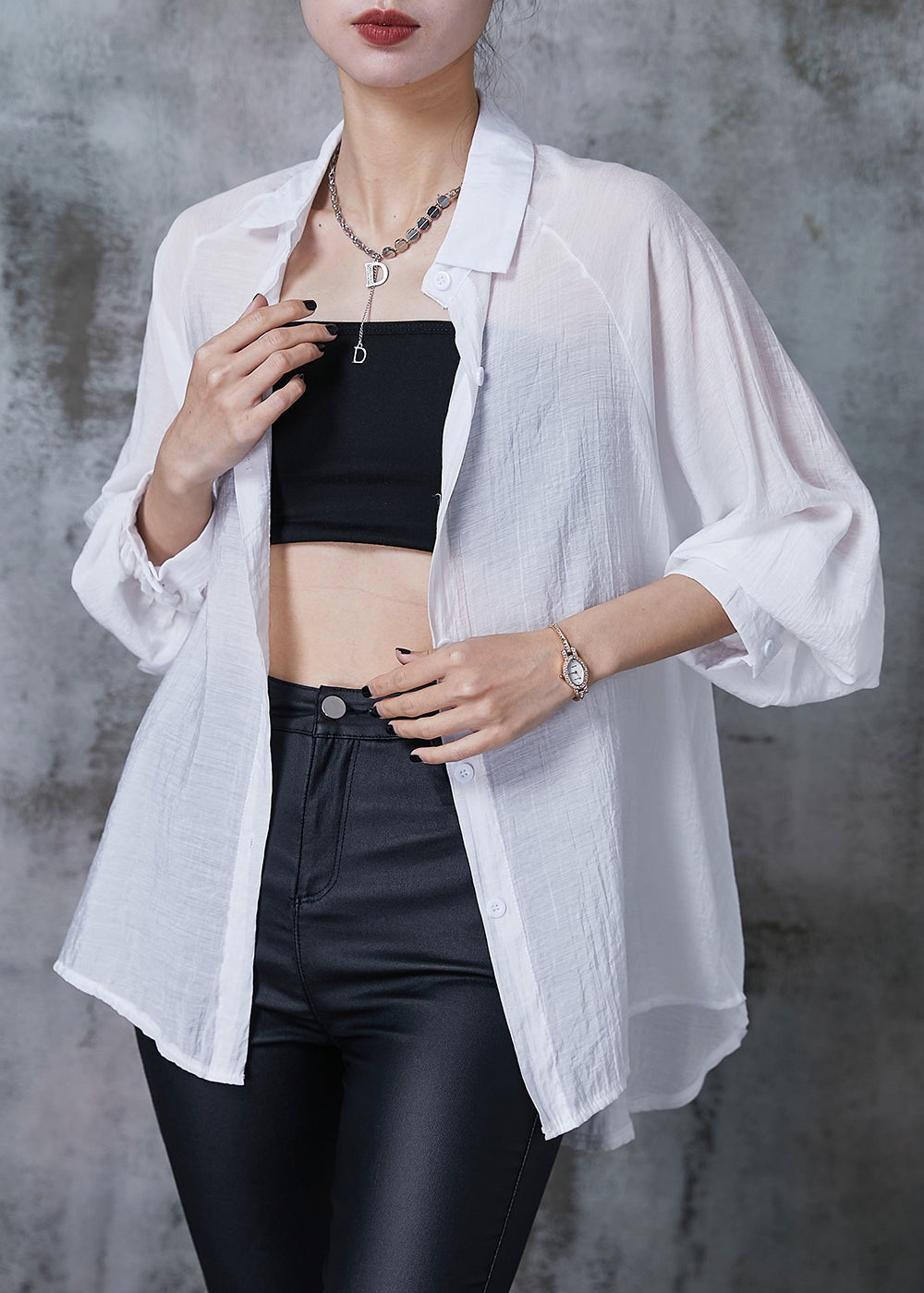 Diy White Oversized Cotton Upf 50+ Shirt Summer