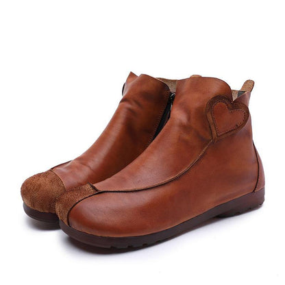 Chocolate Boots Cowhide Leather Ankle Boots