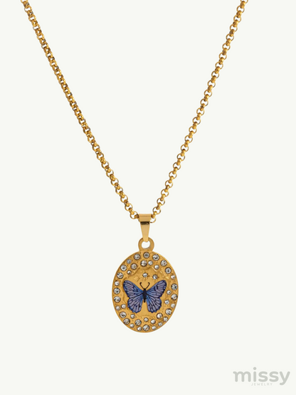 Dulce Oval Enamel Pendant Necklace