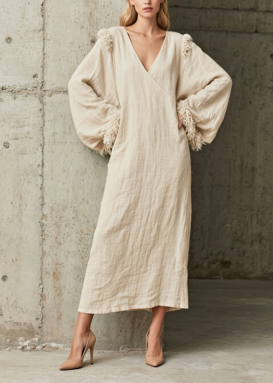 Diy White Oversized Patchwork Faux Fur Dresses Fall