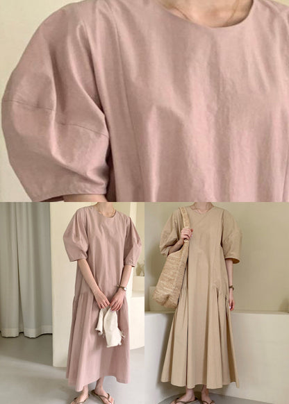 Apricot Patchwork Maxi Dresses Summer