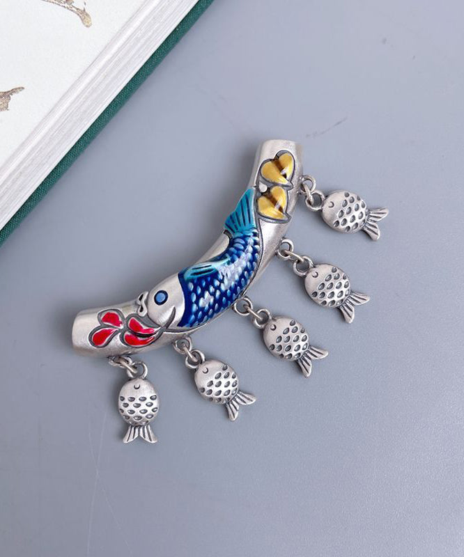 Silk Sterling Silver Tassel Cloisonne Pendant Necklace