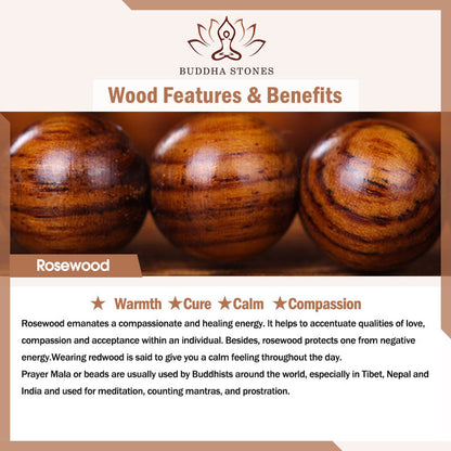 Buddha Stones Tibetan Rosewood Engraving Pixiu Warmth Bracelet