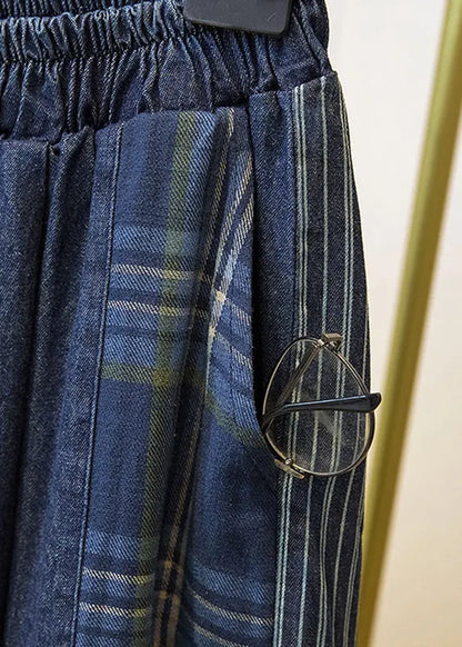 Colorblock Pockets Patchwork Wide Leg Jeans