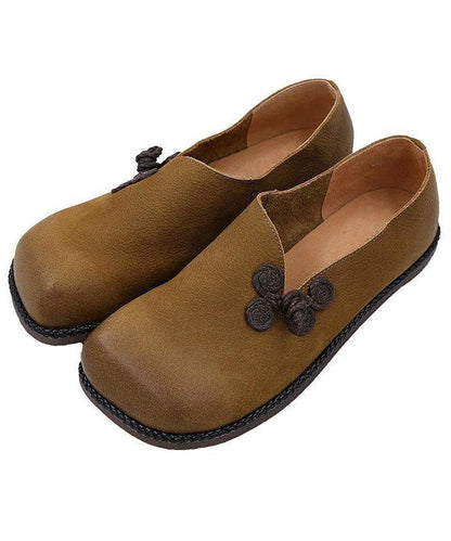 Flat Shoes Yellow Faux Leather Loafer Shoes