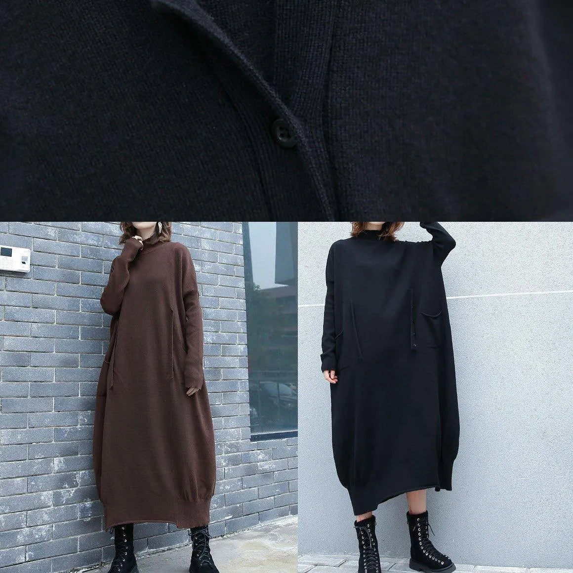 For Work Chocolate Sweater Dress Outfit Two Ways to Wear Funny Fall Knit Top